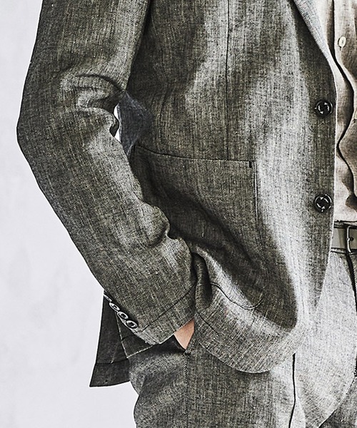 g-stage（ジーステージ）の「春夏ヘリンボンジャケット　ジ－ステ－ジ（テーラードジャケット・メンズ・ネイビー/チャコールグレー・46/48/50）」の10枚目の写真