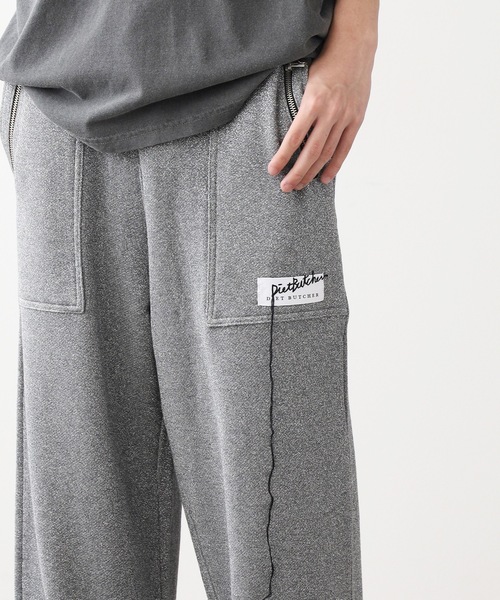 DIET BUTCHER（ダイエットブッチャー）の「DIET BUTCHER/ダイエットブッチャー glitter cropped wide pants ワイドパンツ（スウェットパンツ・メンズ・ゴールド/シルバー・FREE）」の2枚目の写真