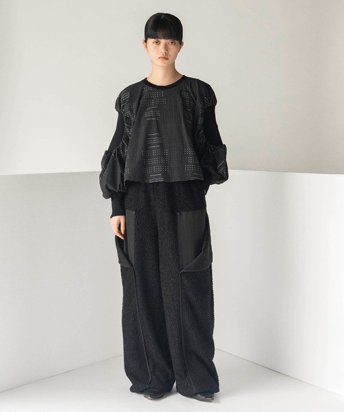 mintdesigns(ミントデザインズ)の「DOT TYPE T-TOP(Tシャツ/カットソー・レディース・ブラック/ブルーグレー・ONESIZE)」の3枚目の写真