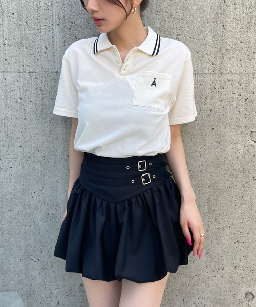 ALAND(エーランド)の「【UNISEX】ALAND/Aロゴカノコポロ(ポロシャツ・レディース・ブラック/ホワイト・SMALL/LARGE)」の2枚目の写真