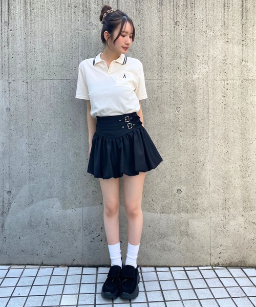 ALAND(エーランド)の「【UNISEX】ALAND/Aロゴカノコポロ(ポロシャツ・レディース・ブラック/ホワイト・SMALL/LARGE)」の13枚目の写真