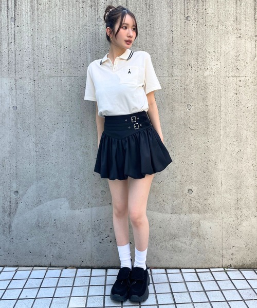 ALAND(エーランド)の「【UNISEX】ALAND/Aロゴカノコポロ(ポロシャツ・レディース・ブラック/ホワイト・SMALL/LARGE)」の14枚目の写真