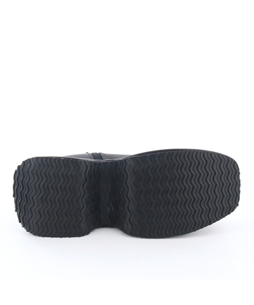 byあしながおじさん(バイアシナガオジサン)の「厚底プレーンブーツ 8990033(ブーツ・レディース・アイボリー/ブラック・S/M/L/LL)」の4枚目の写真