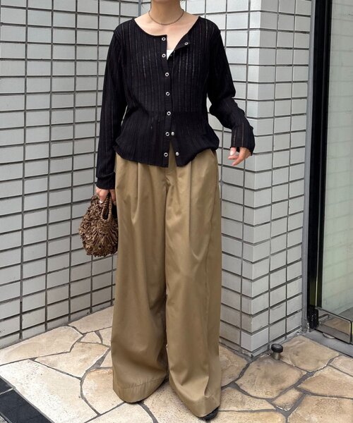 CIAOPANIC TYPY（チャオパニックティピー）の「針抜きシアー2wayスナップカーディガン（カーディガン/ボレロ・レディース・オフホワイト/イエロー/カーキ/ブラック・ONE SIZE）」の13枚目の写真