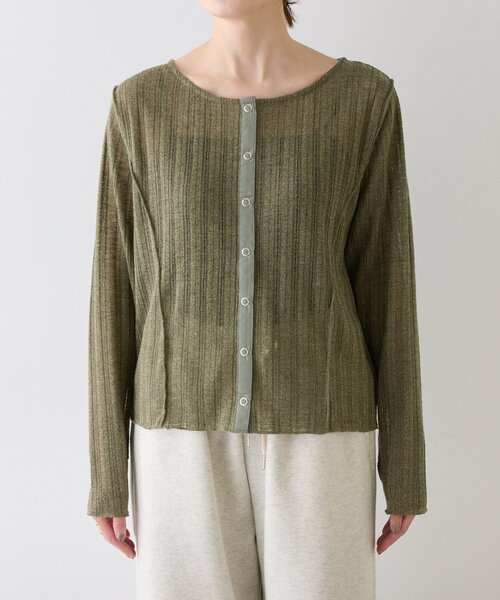 セール】針抜きシアー2wayスナップカーディガン（カーディガン/ボレロ