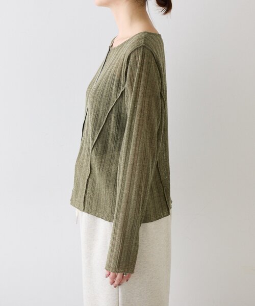 CIAOPANIC TYPY（チャオパニックティピー）の「針抜きシアー2wayスナップカーディガン（カーディガン/ボレロ・レディース・オフホワイト/イエロー/カーキ/ブラック・ONE SIZE）」の18枚目の写真