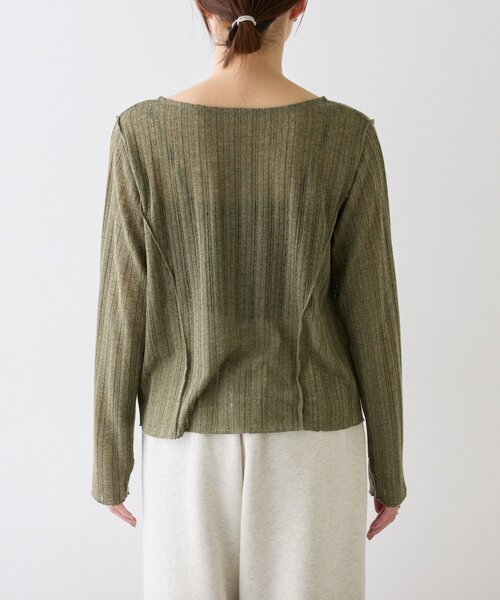 CIAOPANIC TYPY（チャオパニックティピー）の「針抜きシアー2wayスナップカーディガン（カーディガン/ボレロ・レディース・オフホワイト/イエロー/カーキ/ブラック・ONE SIZE）」の19枚目の写真