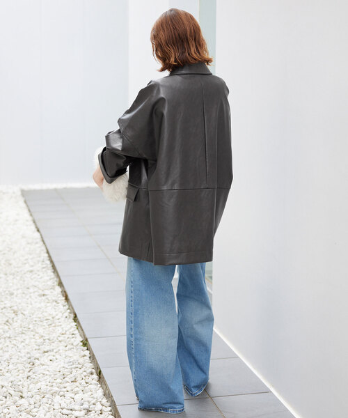 WEB限定/追加》フェイクレザーブルゾン（ライダースジャケット