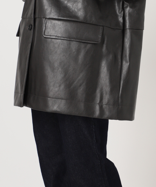 WEB限定/追加》フェイクレザーブルゾン（ライダースジャケット