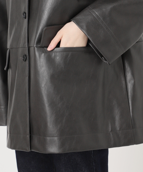 IENA フェイクレザーブルゾン WEB限定/追加》フェイクレザーブルゾン（ライダースジャケット