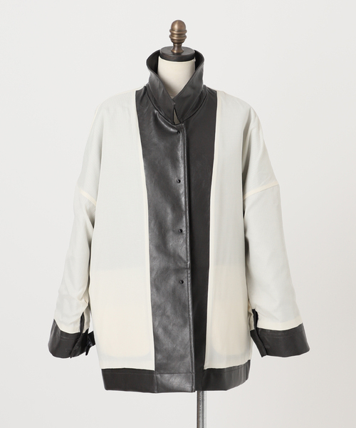 WEB限定/追加》フェイクレザーブルゾン（ライダースジャケット