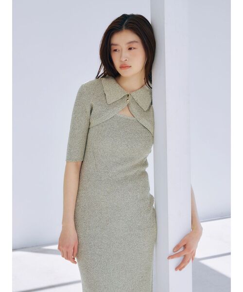 LAGUNAMOON(ラグナムーン)の「【追加生産】クロップドカーデセットニットワンピース(ワンピース・レディース・グレー/ブラック/ベージュ・SMALL/MEDIUM)」の16枚目の写真