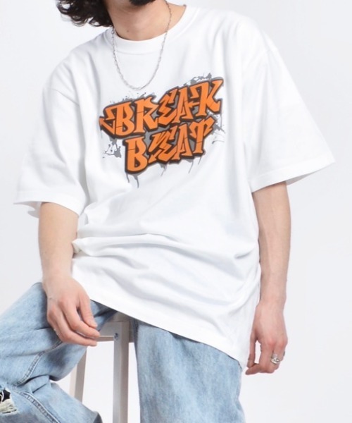 MODISH GAZE(モディシュガゼ)の「【MODISH GAZE】7.4スーパーヘビーオンス 発泡プリント グラフィック 半袖Tシャツ BREAK BEAT(Tシャツ/カットソー・メンズ・ブラック/ライトブルー/ホワイト・MEDIUM/LARGE/X-LARGE)」の2枚目の写真