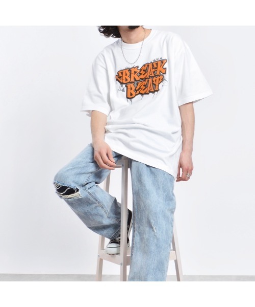 MODISH GAZE(モディシュガゼ)の「【MODISH GAZE】7.4スーパーヘビーオンス 発泡プリント グラフィック 半袖Tシャツ BREAK BEAT(Tシャツ/カットソー・メンズ・ブラック/ライトブルー/ホワイト・MEDIUM/LARGE/X-LARGE)」の5枚目の写真
