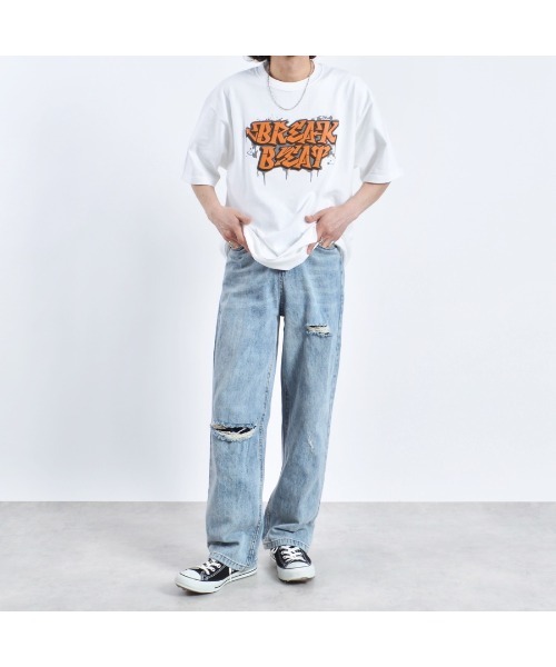 MODISH GAZE(モディシュガゼ)の「【MODISH GAZE】7.4スーパーヘビーオンス 発泡プリント グラフィック 半袖Tシャツ BREAK BEAT(Tシャツ/カットソー・メンズ・ブラック/ライトブルー/ホワイト・MEDIUM/LARGE/X-LARGE)」の10枚目の写真