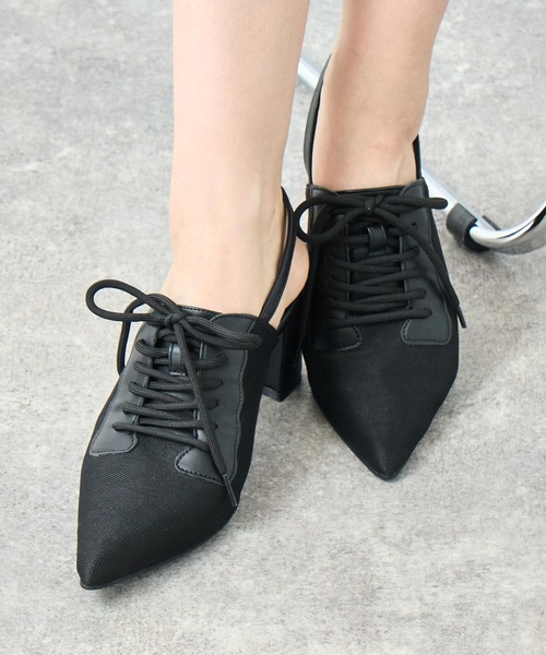 ANAP（アナップ）の「スニーカー デザイン ミュール（パンプス・レディース・ホワイト/ブラック・L/M）」の8枚目の写真