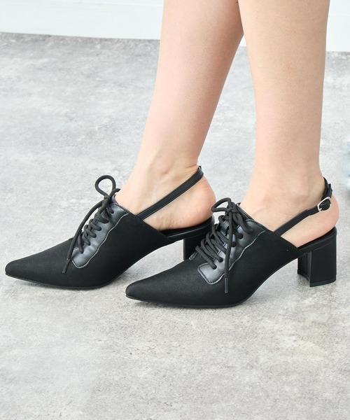 ANAP（アナップ）の「スニーカー デザイン ミュール（パンプス・レディース・ホワイト/ブラック・L/M）」の9枚目の写真