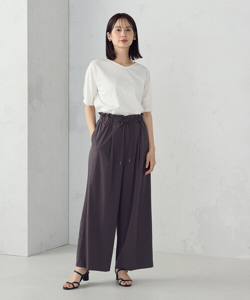 COMME CA ISM(コムサイズム)の「【接触冷感】スリーブデザイン カットソー(Tシャツ/カットソー・レディース・ブラック/ホワイト・MEDIUM/LARGE)」の3枚目の写真