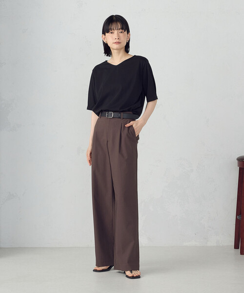 COMME CA ISM(コムサイズム)の「【接触冷感】スリーブデザイン カットソー(Tシャツ/カットソー・レディース・ブラック/ホワイト・MEDIUM/LARGE)」の7枚目の写真