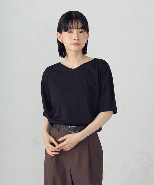 COMME CA ISM(コムサイズム)の「【接触冷感】スリーブデザイン カットソー(Tシャツ/カットソー・レディース・ブラック/ホワイト・MEDIUM/LARGE)」の10枚目の写真