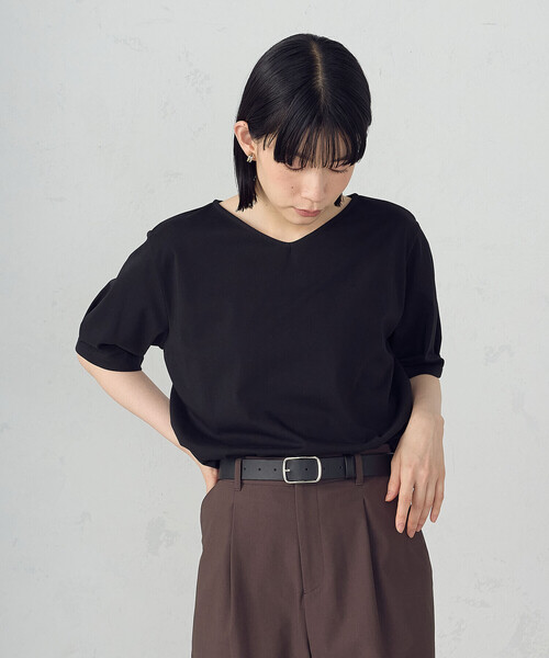 COMME CA ISM(コムサイズム)の「【接触冷感】スリーブデザイン カットソー(Tシャツ/カットソー・レディース・ブラック/ホワイト・MEDIUM/LARGE)」の11枚目の写真