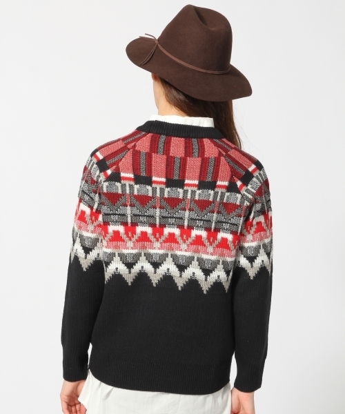 GLOBAL WORK（グローバルワーク）の「□長澤まさみさん着用□5ゲージフェアアイルニットプルオーバー/567483（ニット/セーター・レディース・ネイビー/グレー/ホワイト・MEDIUM/LARGE）」の7枚目の写真