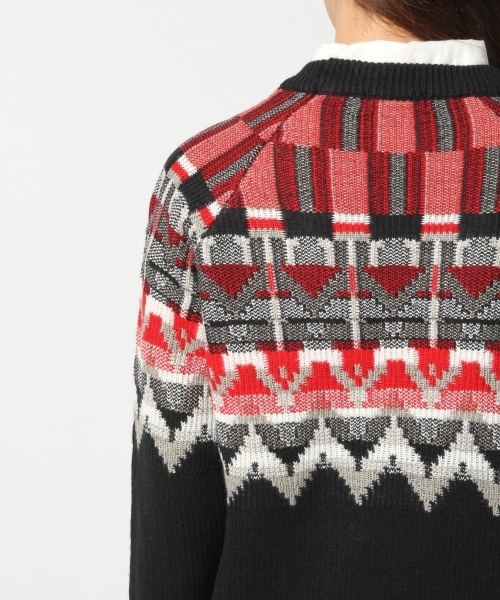 GLOBAL WORK（グローバルワーク）の「□長澤まさみさん着用□5ゲージフェアアイルニットプルオーバー/567483（ニット/セーター・レディース・ネイビー/グレー/ホワイト・MEDIUM/LARGE）」の12枚目の写真