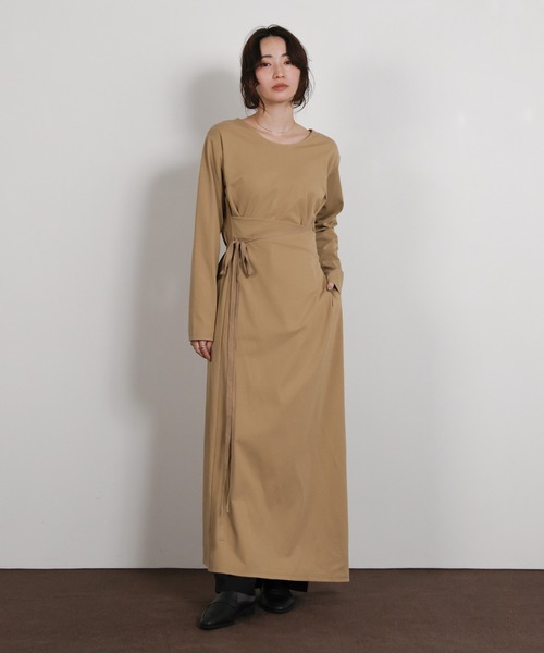 select MOCA Et(セレクトモカエト)の「【Et】Side Slit Wrap One-piece(ワンピース・レディース・グレー/ベージュ/ブラック・FREE)」の3枚目の写真
