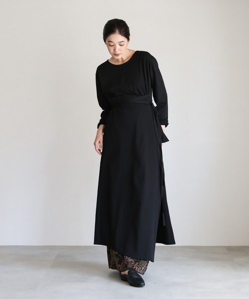 select MOCA Et(セレクトモカエト)の「【Et】Side Slit Wrap One-piece(ワンピース・レディース・グレー/ベージュ/ブラック・FREE)」の21枚目の写真