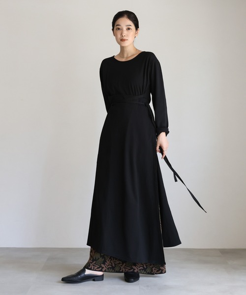 select MOCA Et(セレクトモカエト)の「【Et】Side Slit Wrap One-piece(ワンピース・レディース・グレー/ベージュ/ブラック・FREE)」の19枚目の写真