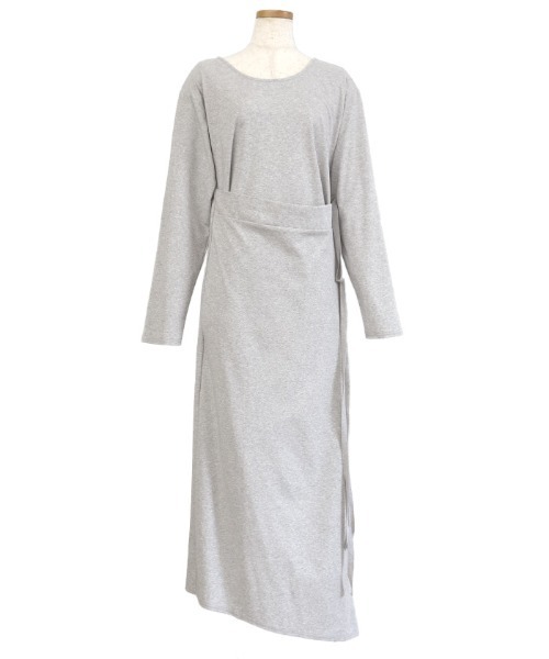 select MOCA Et(セレクトモカエト)の「【Et】Side Slit Wrap One-piece(ワンピース・レディース・グレー/ベージュ/ブラック・FREE)」の7枚目の写真