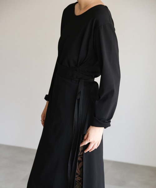 select MOCA Et(セレクトモカエト)の「【Et】Side Slit Wrap One-piece(ワンピース・レディース・グレー/ベージュ/ブラック・FREE)」の22枚目の写真
