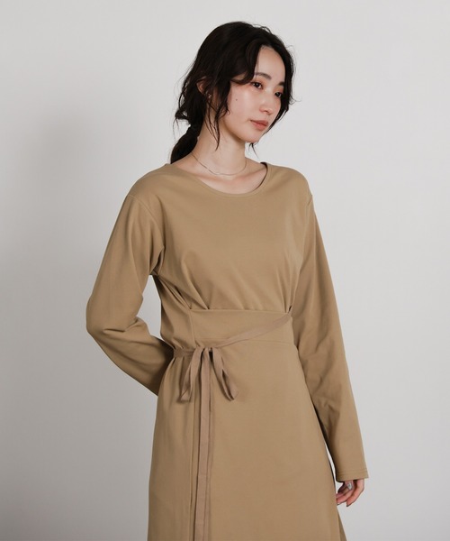 select MOCA Et(セレクトモカエト)の「【Et】Side Slit Wrap One-piece(ワンピース・レディース・グレー/ベージュ/ブラック・FREE)」の18枚目の写真