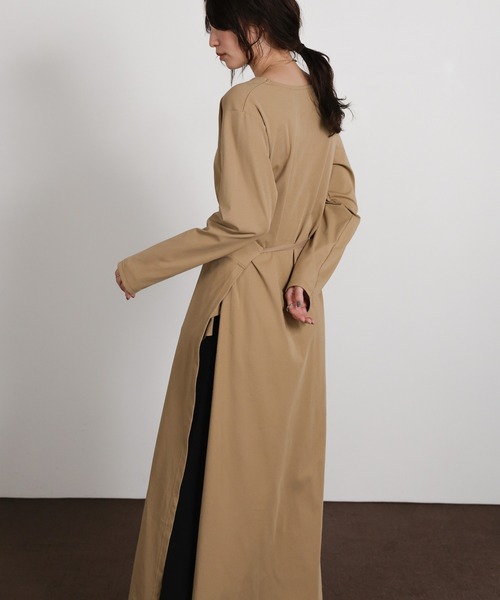 select MOCA Et(セレクトモカエト)の「【Et】Side Slit Wrap One-piece(ワンピース・レディース・グレー/ベージュ/ブラック・FREE)」の22枚目の写真