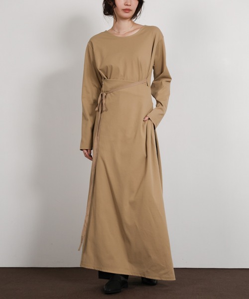 select MOCA Et(セレクトモカエト)の「【Et】Side Slit Wrap One-piece(ワンピース・レディース・グレー/ベージュ/ブラック・FREE)」の20枚目の写真