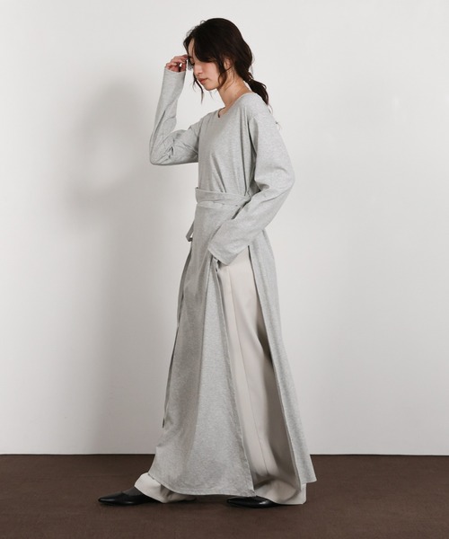 select MOCA Et(セレクトモカエト)の「【Et】Side Slit Wrap One-piece(ワンピース・レディース・グレー/ベージュ/ブラック・FREE)」の7枚目の写真