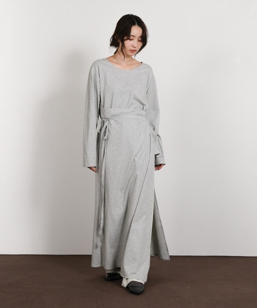 select MOCA Et(セレクトモカエト)の「【Et】Side Slit Wrap One-piece(ワンピース・レディース・グレー/ベージュ/ブラック・FREE)」の8枚目の写真