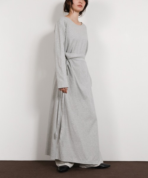 select MOCA Et(セレクトモカエト)の「【Et】Side Slit Wrap One-piece(ワンピース・レディース・グレー/ベージュ/ブラック・FREE)」の10枚目の写真