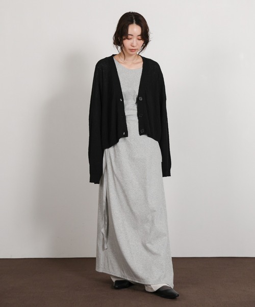 select MOCA Et(セレクトモカエト)の「【Et】Side Slit Wrap One-piece(ワンピース・レディース・グレー/ベージュ/ブラック・FREE)」の13枚目の写真