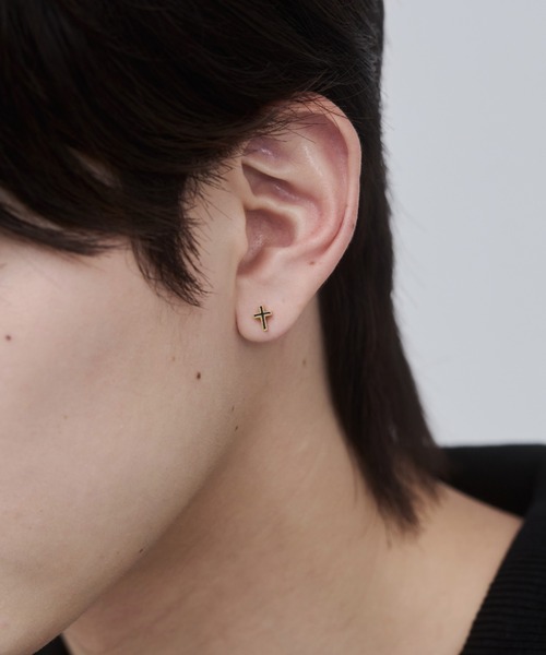セール】【 金属アレルギー対応 】クロスモチーフピアス サージカル