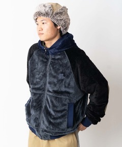 リバーシブルボアｘリップストップフードジャケット