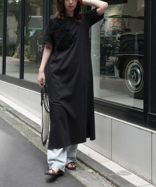 WILLFULLY(ウィルフリー)の「tulle motif half sleeve cut and sew OP(ワンピース・レディース・グレー系その他/ブラック/ホワイト・FREE)」の15枚目の写真