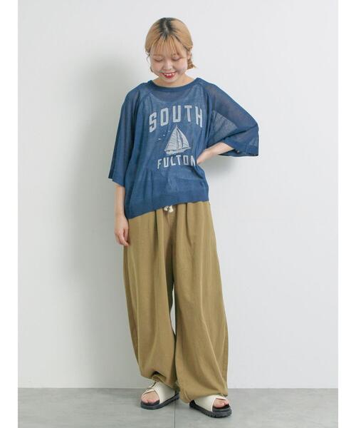 SM2（エスエムツー）の「[接触冷感]プリントアソートシアーニット（ニット/セーター・レディース・ベージュ/オフホワイト/ブルー/チャコールグレー・F）」の16枚目の写真