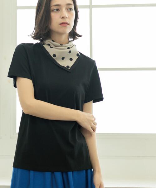 OPAQUE.CLIP（オペークドットクリップ）の「《5色展開》ベーシックTシャツ【洗濯機洗い可/UV/接触冷感】（Tシャツ/カットソー・レディース・ホワイト/ブラック/オレンジ/パープル/ネイビー・36/38/40/42）」の14枚目の写真