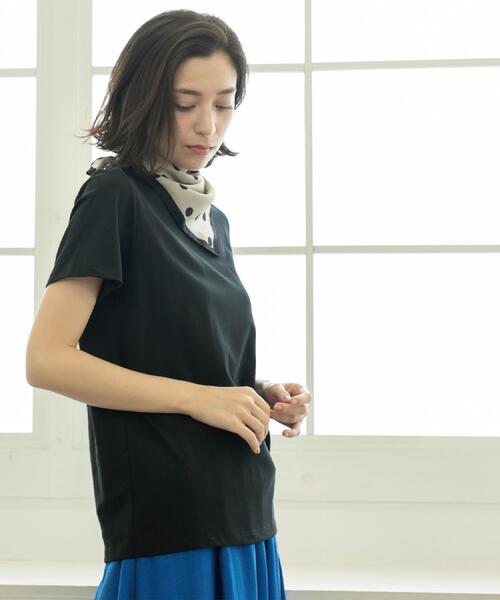 OPAQUE.CLIP（オペークドットクリップ）の「《5色展開》ベーシックTシャツ【洗濯機洗い可/UV/接触冷感】（Tシャツ/カットソー・レディース・ホワイト/ブラック/オレンジ/パープル/ネイビー・36/38/40/42）」の16枚目の写真