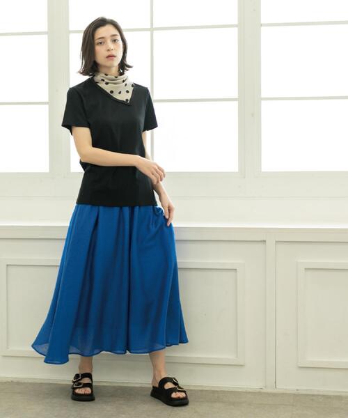 OPAQUE.CLIP（オペークドットクリップ）の「《5色展開》ベーシックTシャツ【洗濯機洗い可/UV/接触冷感】（Tシャツ/カットソー・レディース・ホワイト/ブラック/オレンジ/パープル/ネイビー・36/38/40/42）」の17枚目の写真