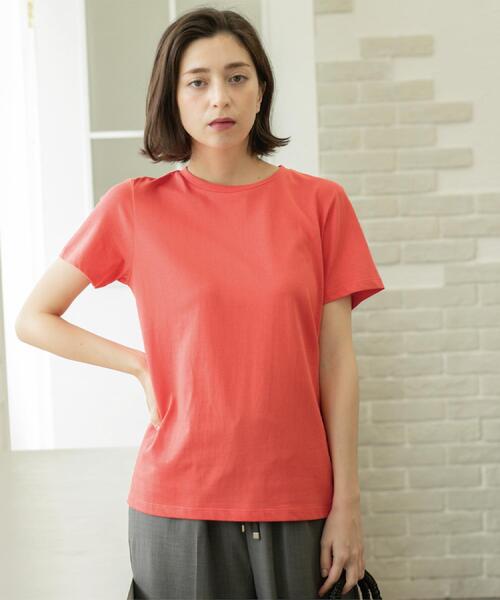 OPAQUE.CLIP（オペークドットクリップ）の「《5色展開》ベーシックTシャツ【洗濯機洗い可/UV/接触冷感】（Tシャツ/カットソー・レディース・ホワイト/ブラック/オレンジ/パープル/ネイビー・36/38/40/42）」の21枚目の写真