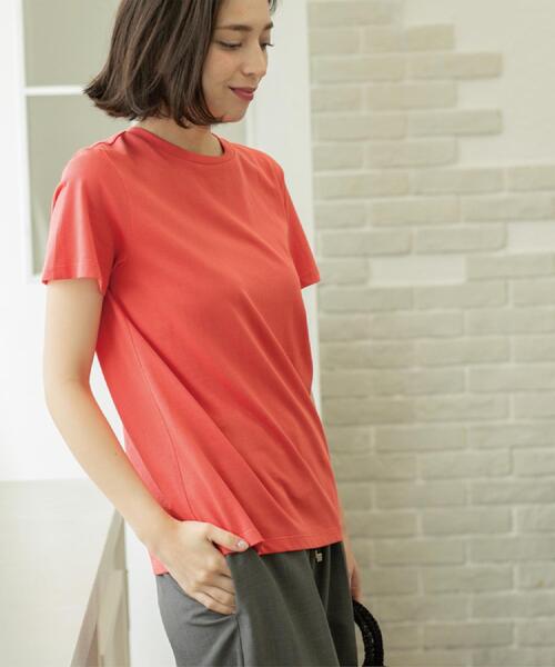 OPAQUE.CLIP（オペークドットクリップ）の「《5色展開》ベーシックTシャツ【洗濯機洗い可/UV/接触冷感】（Tシャツ/カットソー・レディース・ホワイト/ブラック/オレンジ/パープル/ネイビー・36/38/40/42）」の22枚目の写真