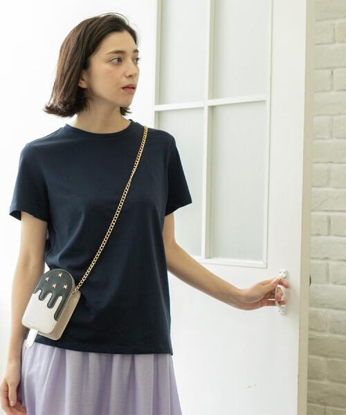 OPAQUE.CLIP（オペークドットクリップ）の「《5色展開》ベーシックTシャツ【洗濯機洗い可/UV/接触冷感】（Tシャツ/カットソー・レディース・ホワイト/ブラック/オレンジ/パープル/ネイビー・36/38/40/42）」の6枚目の写真