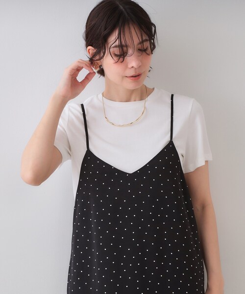 OPAQUE.CLIP（オペークドットクリップ）の「《5色展開》ベーシックTシャツ【洗濯機洗い可/UV/接触冷感】（Tシャツ/カットソー・レディース・ホワイト/ブラック/オレンジ/パープル/ネイビー・36/38/40/42）」の10枚目の写真